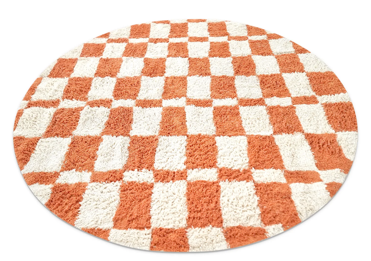Rund matta - Maranello Natural Cotton Shaggy (orange)