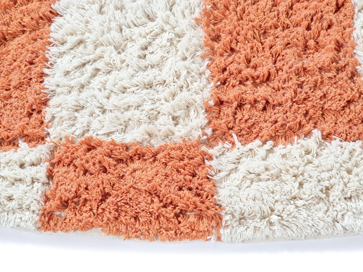 Rund matta - Maranello Natural Cotton Shaggy (orange)