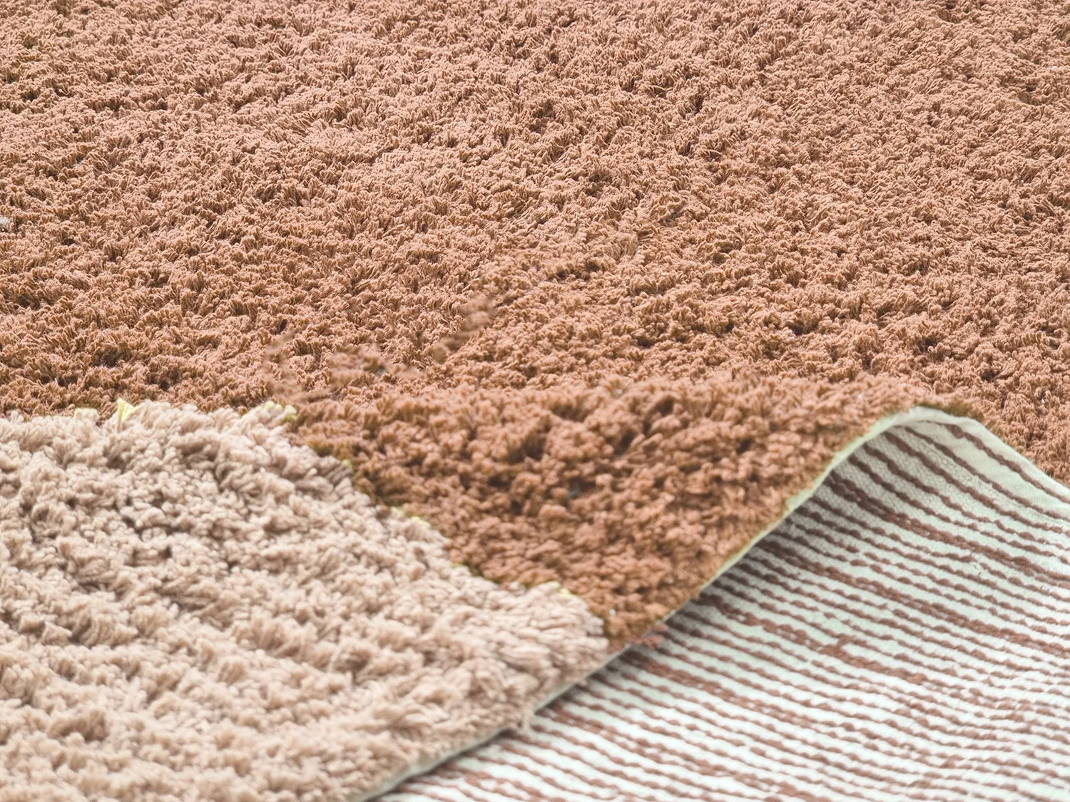 Rund matta - Mareto Natural Cotton Shaggy (brun)