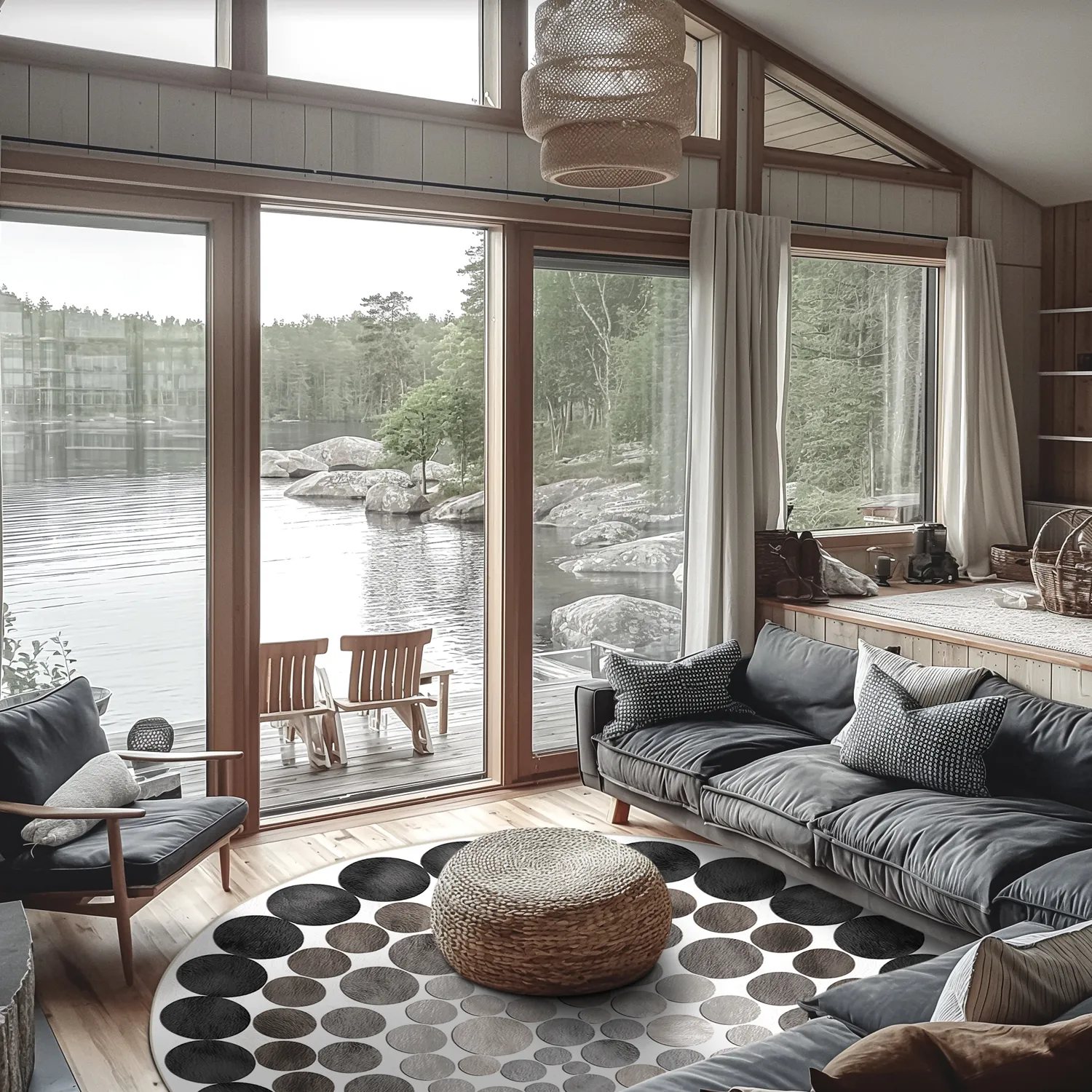 Rund matta - Marineo (grå)