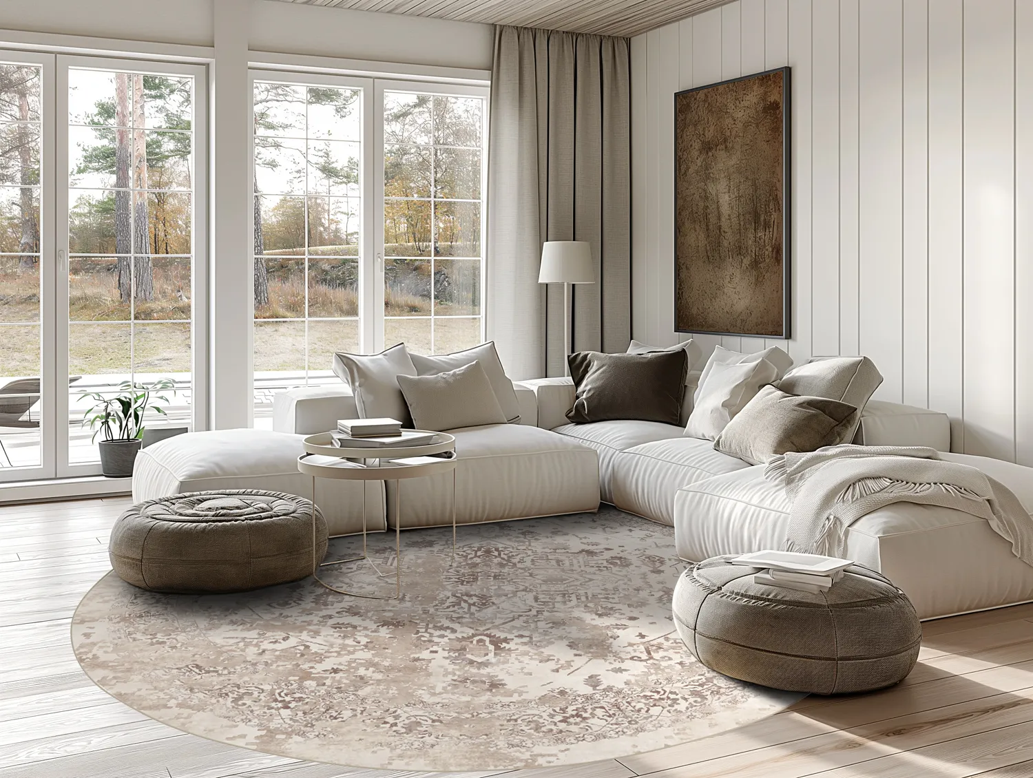 Rund matta - Mateur (beige)