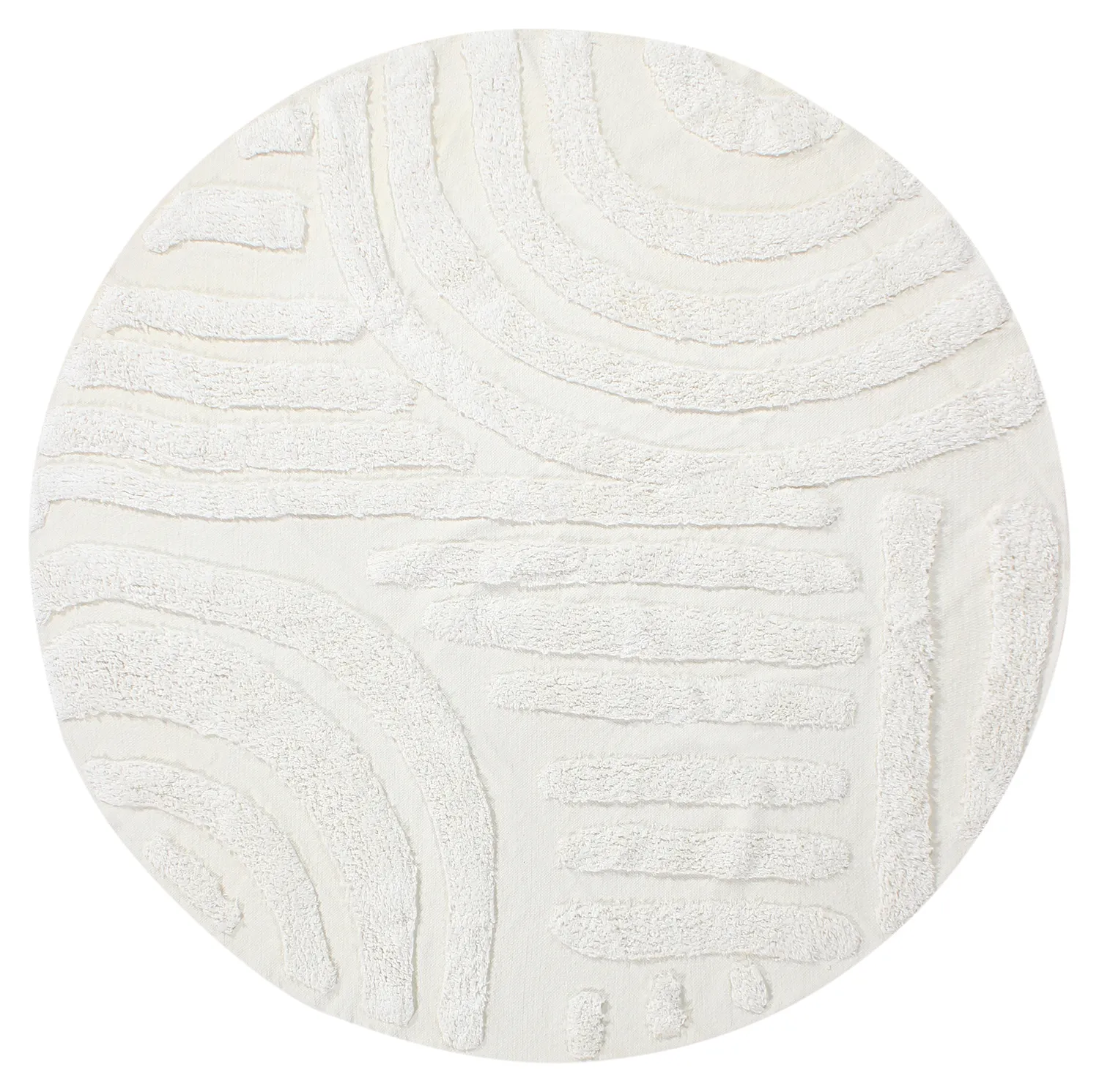 Rund matta - Margo Natural Cotton Shaggy (offwhite)