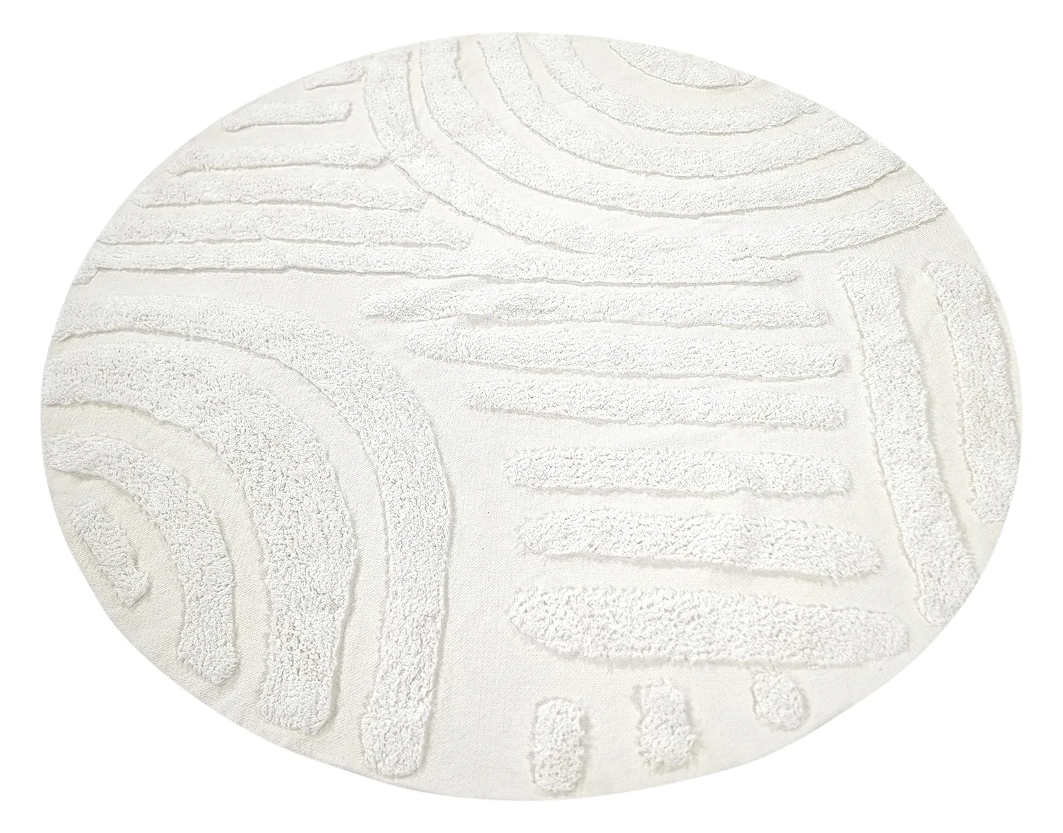 Rund matta - Margo Natural Cotton Shaggy (offwhite)