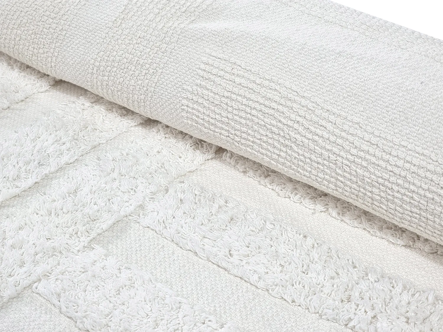 Rund matta - Margo Natural Cotton Shaggy (offwhite)