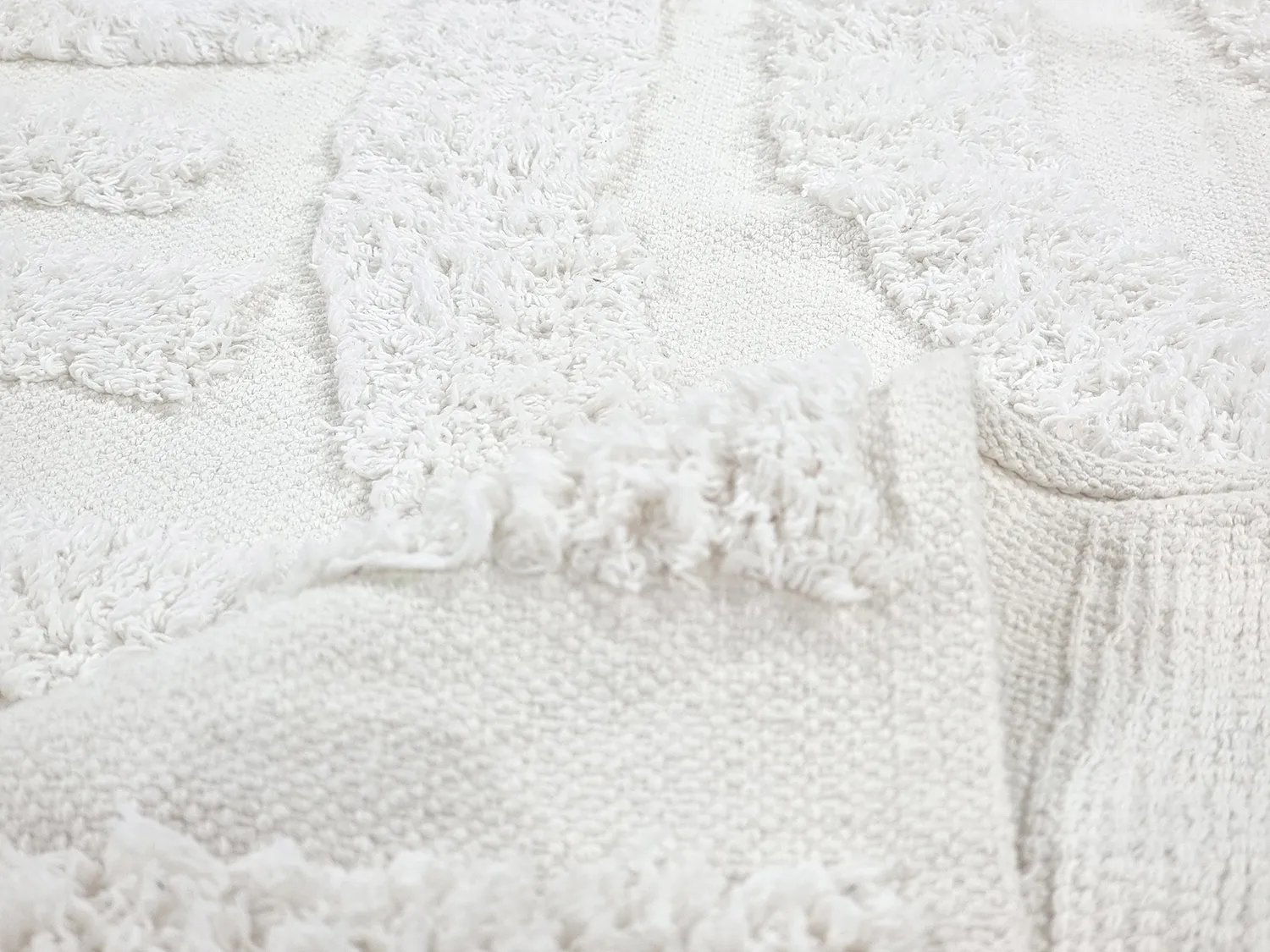 Rund matta - Margo Natural Cotton Shaggy (offwhite)
