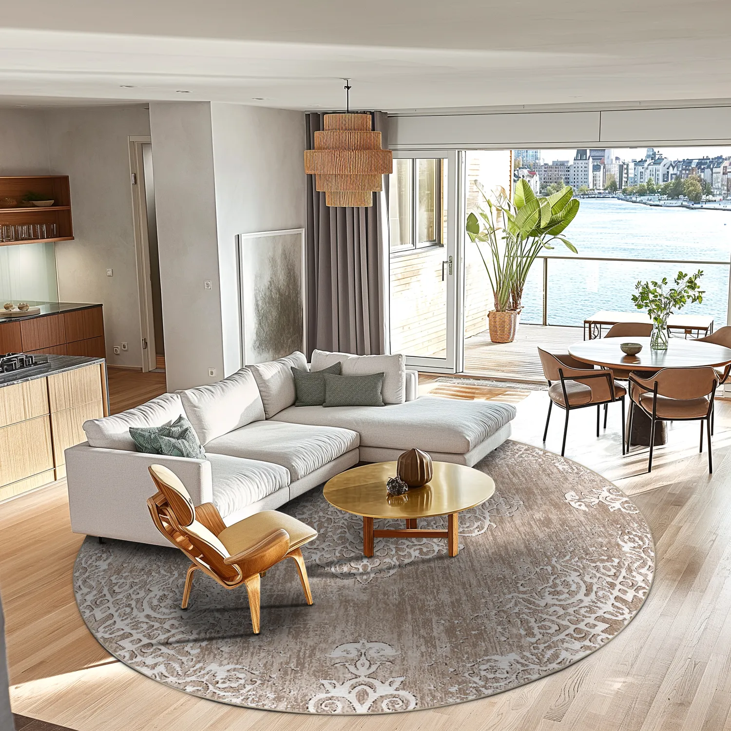 Rund matta - Milazzo (beige)