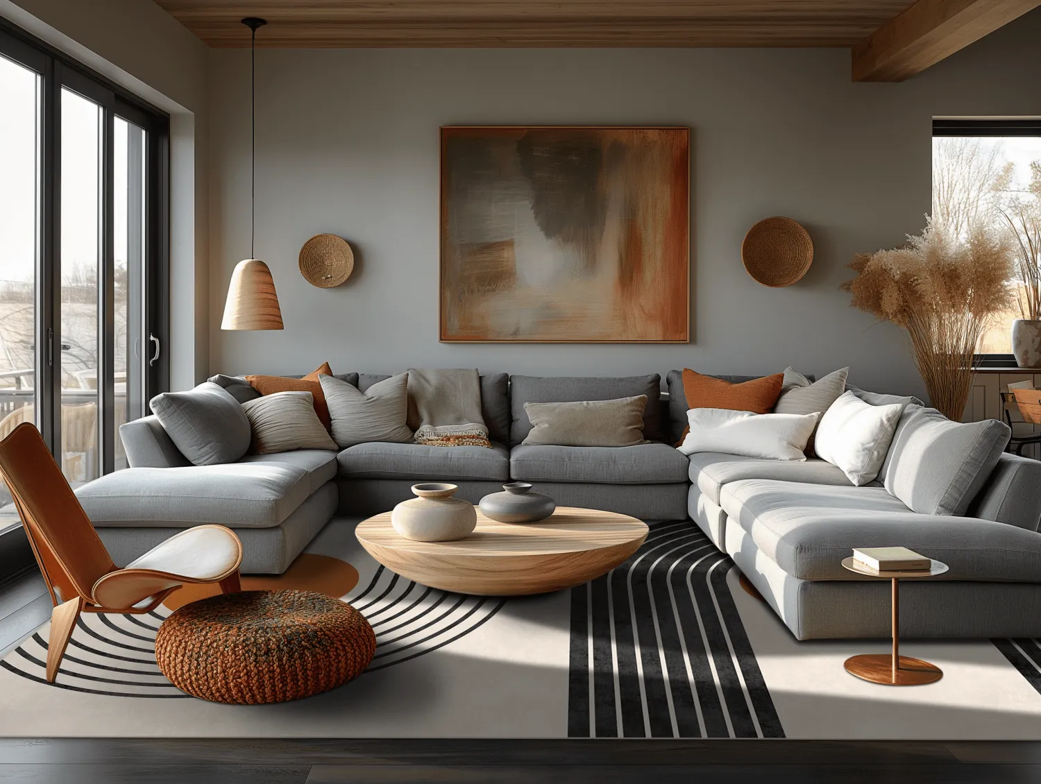 Wiltonmatta - Moudania (beige/svart/orange)