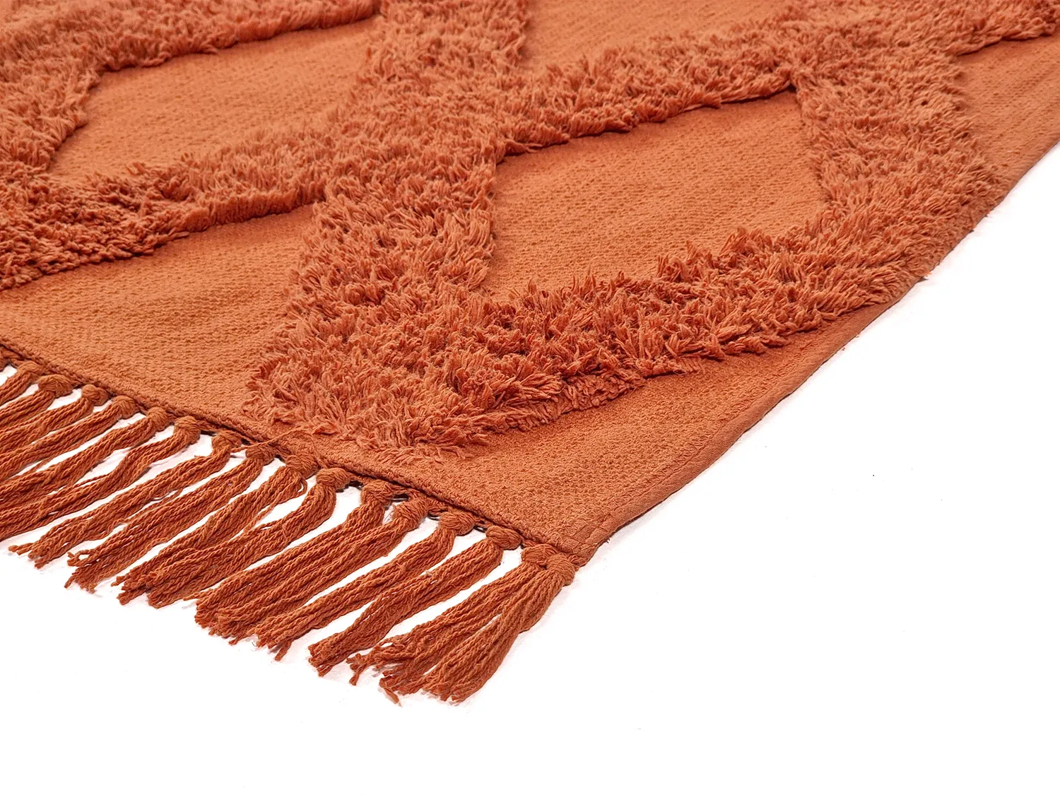 Ryamattor - Pamplona Natural Cotton Shaggy (terracotta)