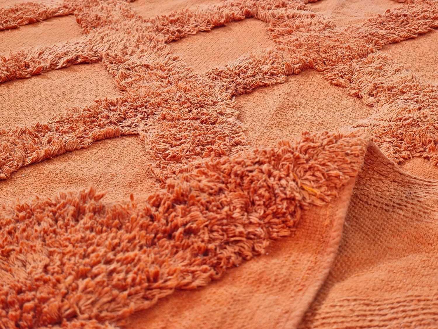 Ryamattor - Pamplona Natural Cotton Shaggy (terracotta)