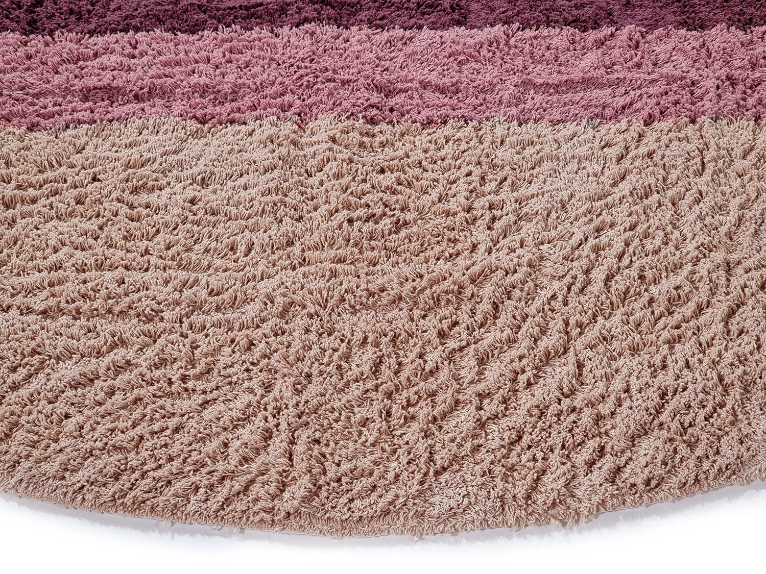 Rund matta - Pione Natural Cotton Shaggy (rosa)