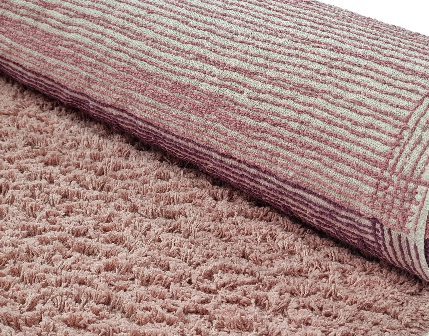 Rund matta - Pione Natural Cotton Shaggy (rosa)