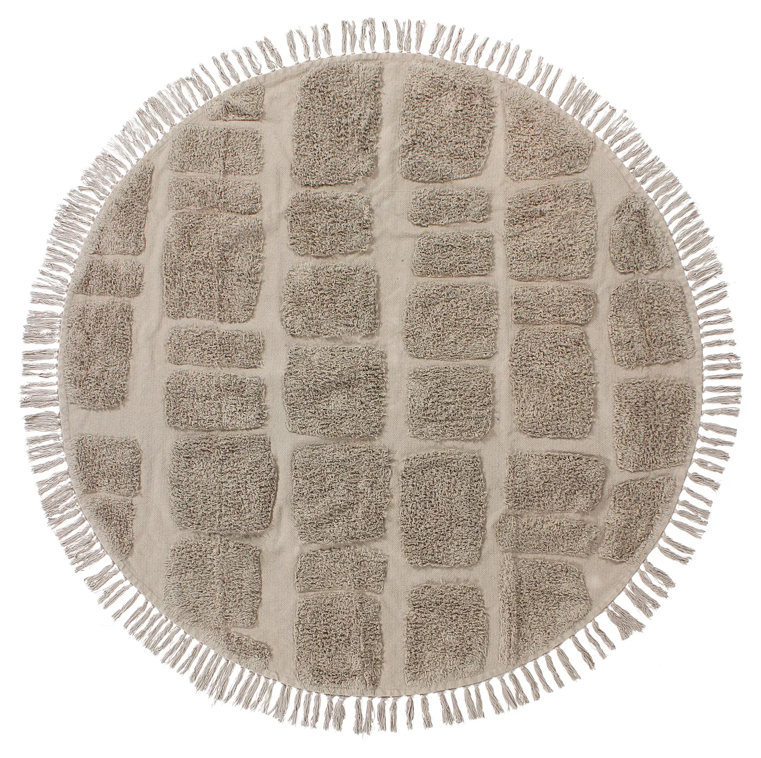 Rund matta - Salem Natural Cotton Shaggy (taupe)