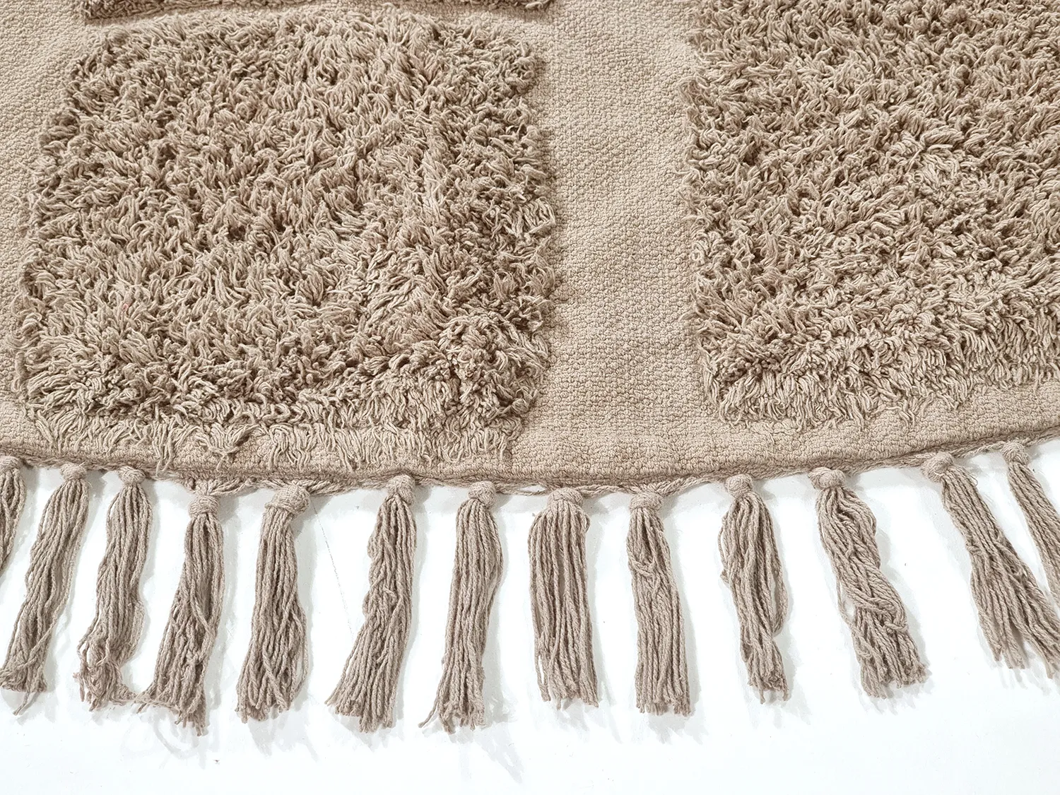 Rund matta - Salem Natural Cotton Shaggy (taupe)