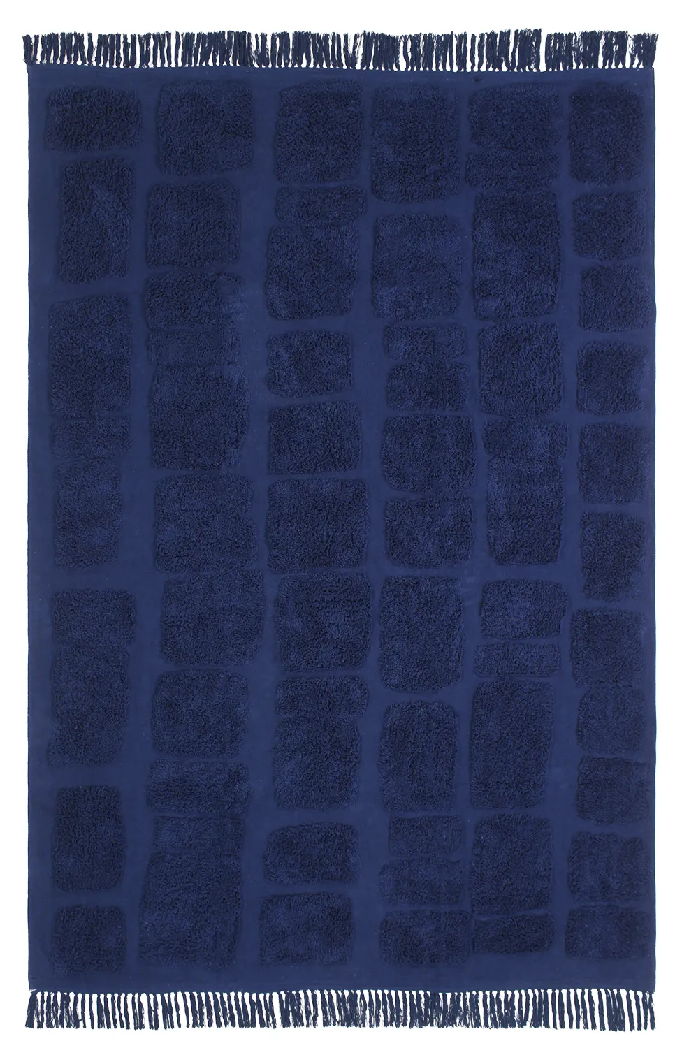 Ryamattor - Salem Natural Cotton Shaggy (mörkblå)