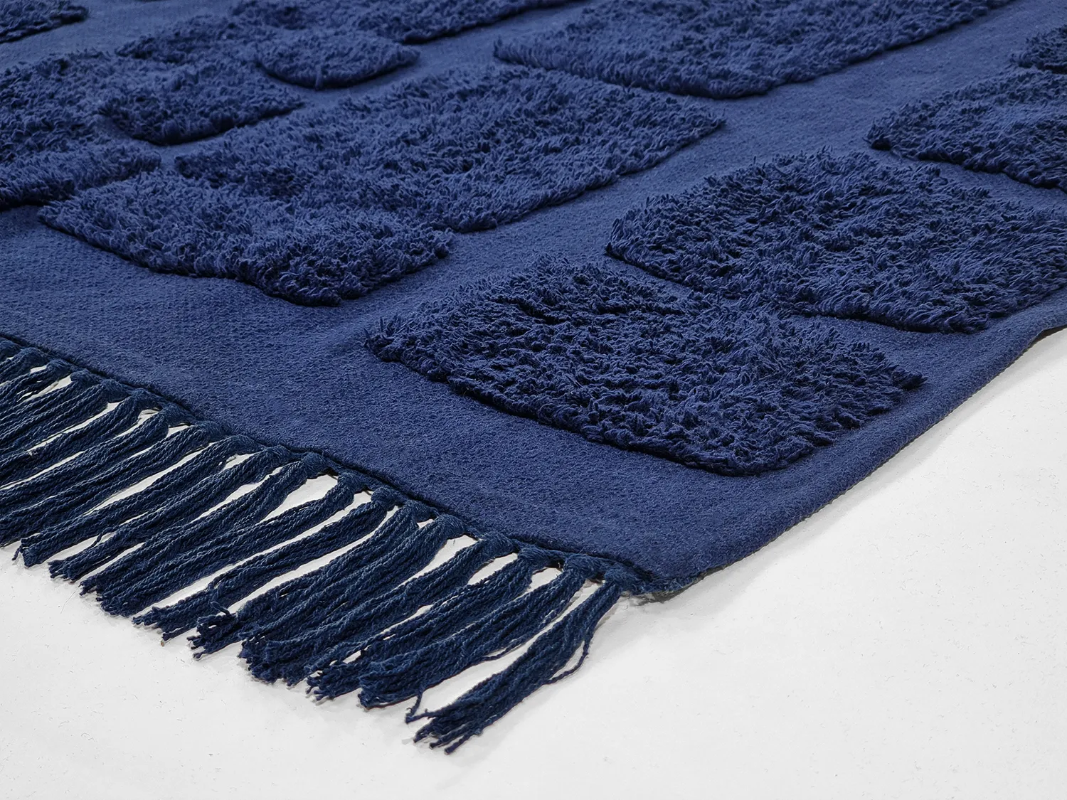 Ryamattor - Salem Natural Cotton Shaggy (mörkblå)