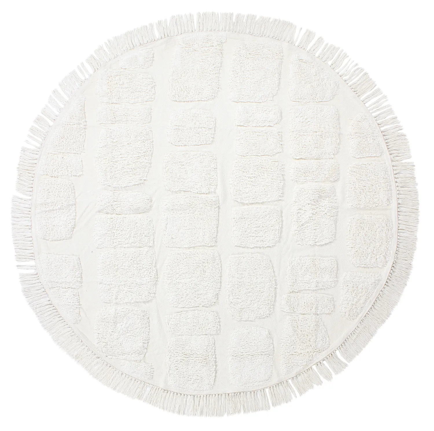 Rund matta - Salem Natural Cotton Shaggy (offwhite)