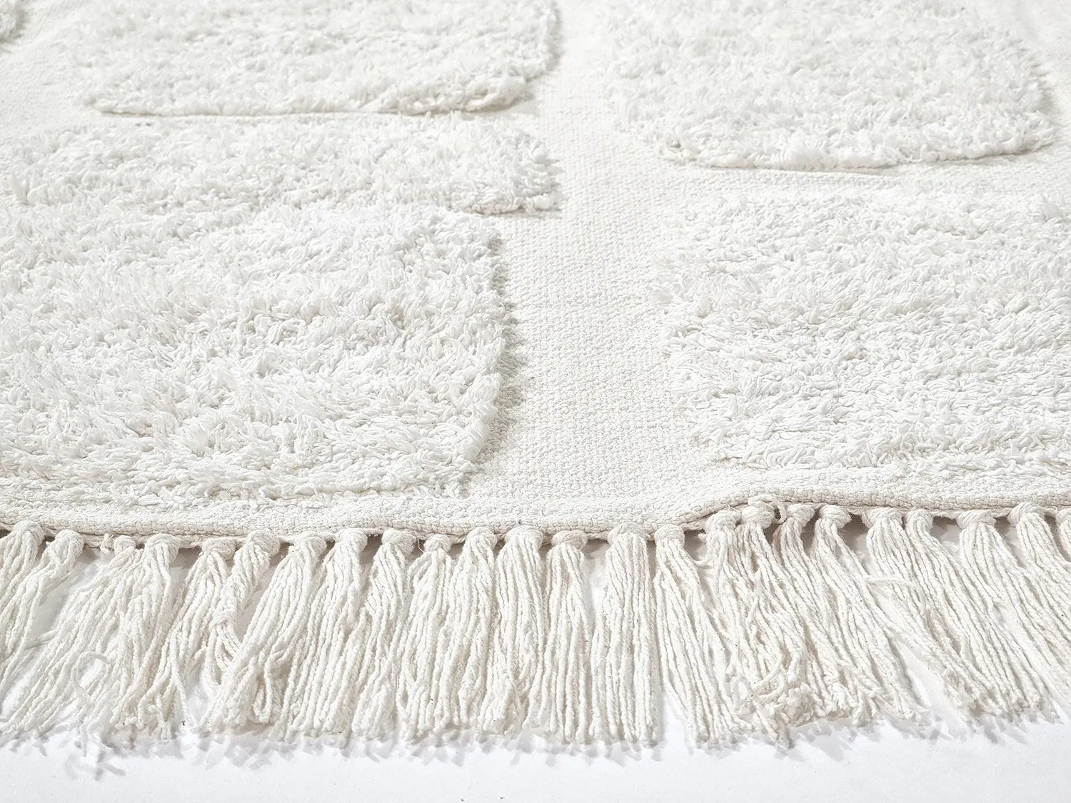 Rund matta - Salem Natural Cotton Shaggy (offwhite)