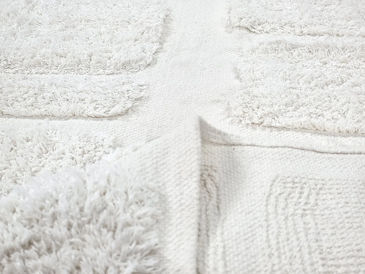 Rund matta - Salem Natural Cotton Shaggy (offwhite)