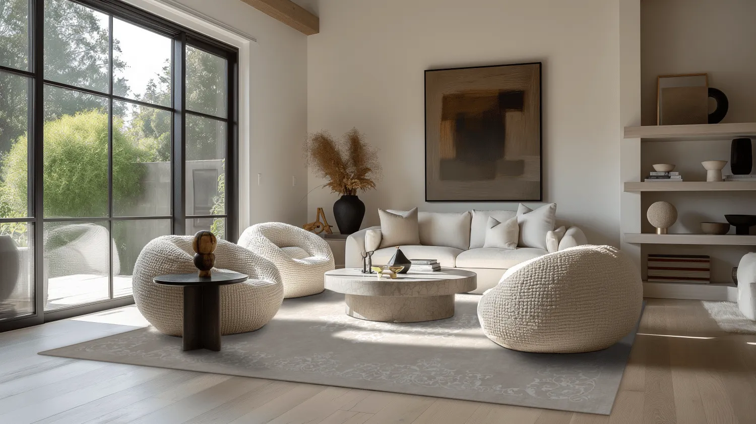 Wiltonmatta - Santi (beige/vit)