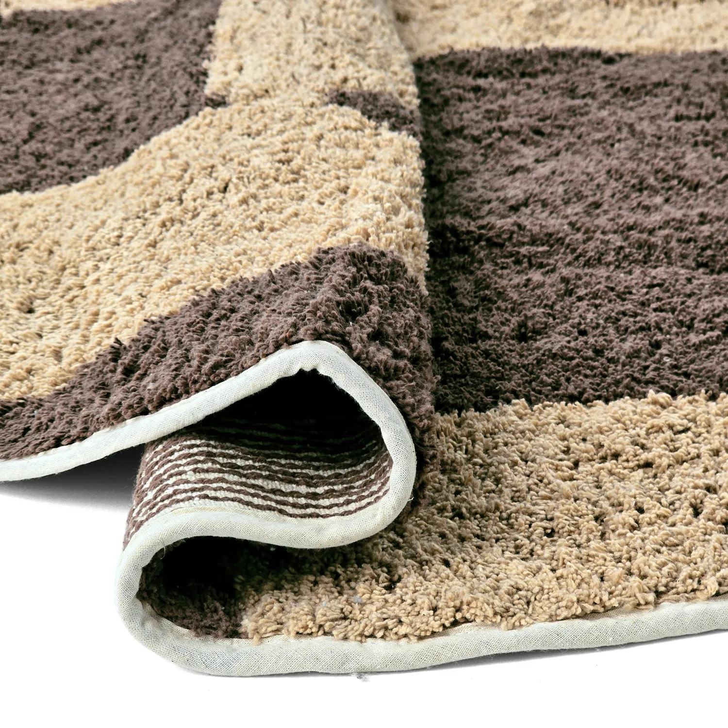 Rund matta - Siberia Natural Cotton Shaggy (beige/brun)