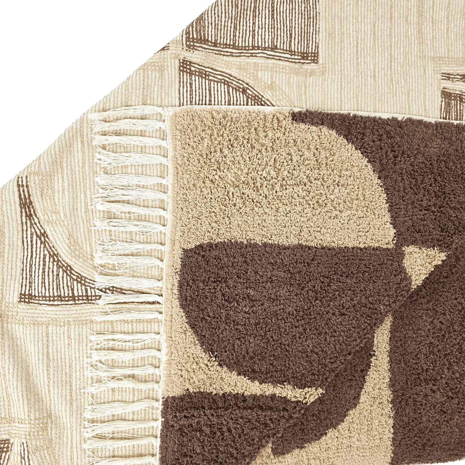 Ryamattor - Siberia Natural Cotton Shaggy (beige/brun)