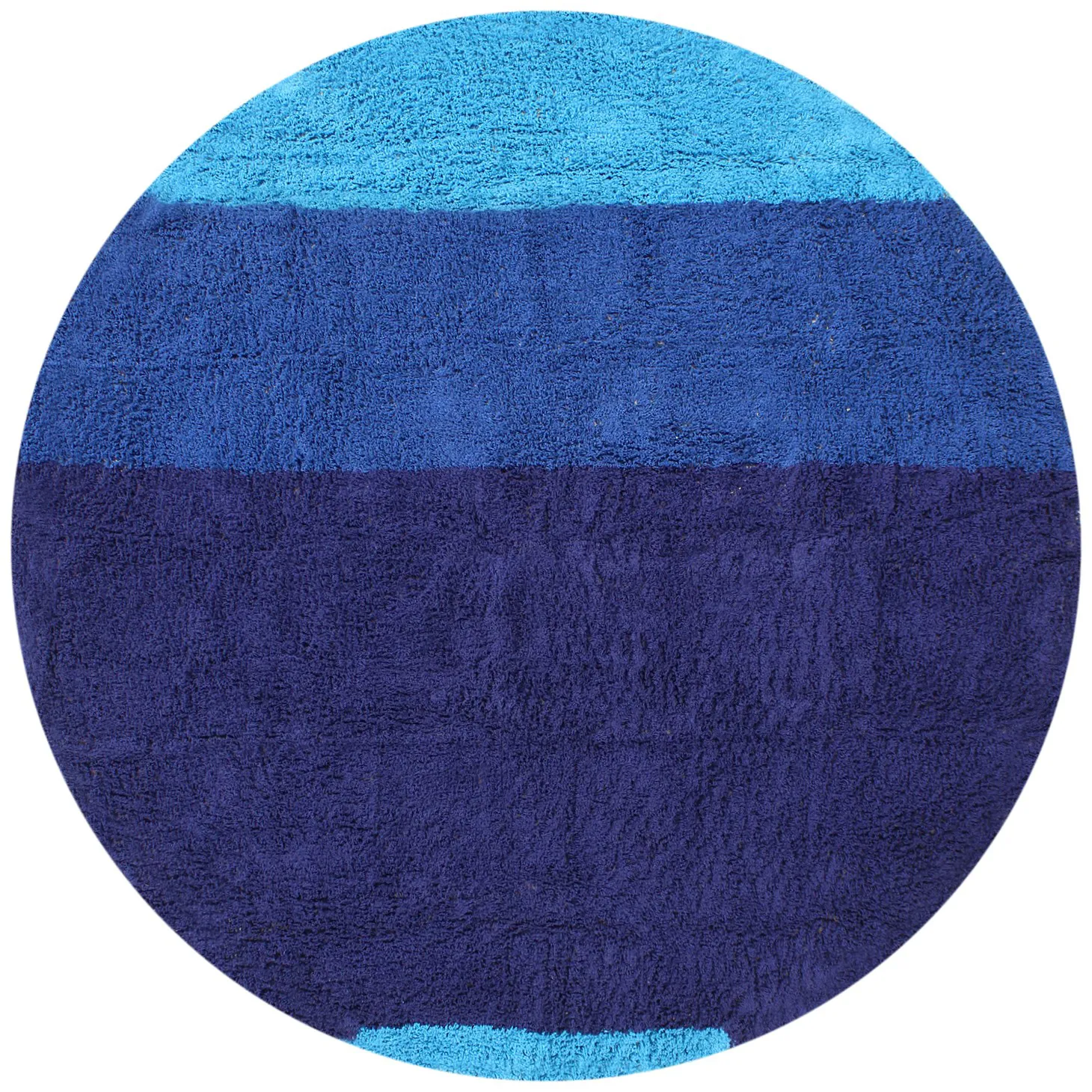 Rund matta - Taro Natural Cotton Shaggy (blå)