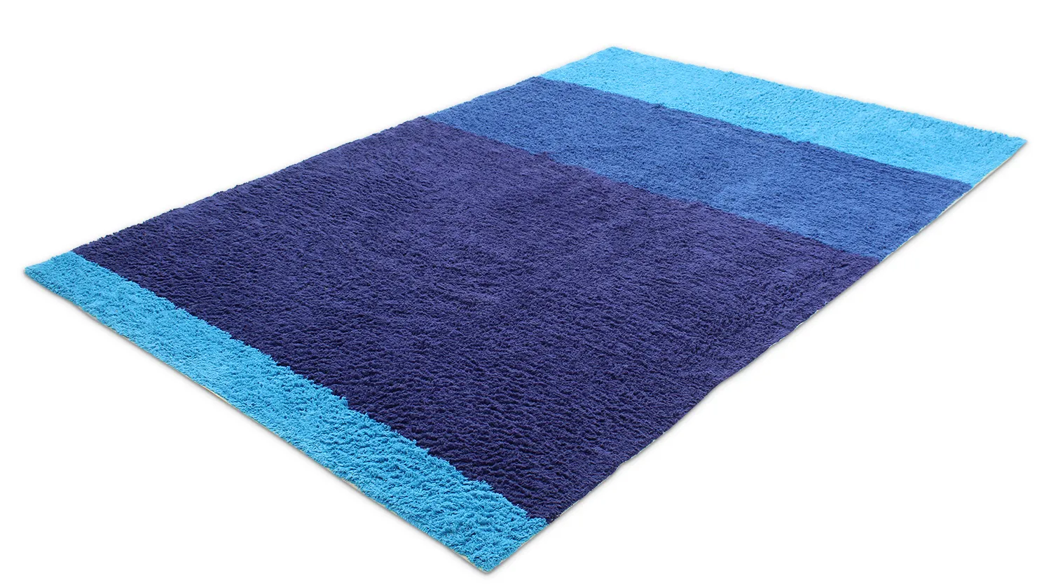 Ryamattor - Taro Natural Cotton Shaggy (blå)