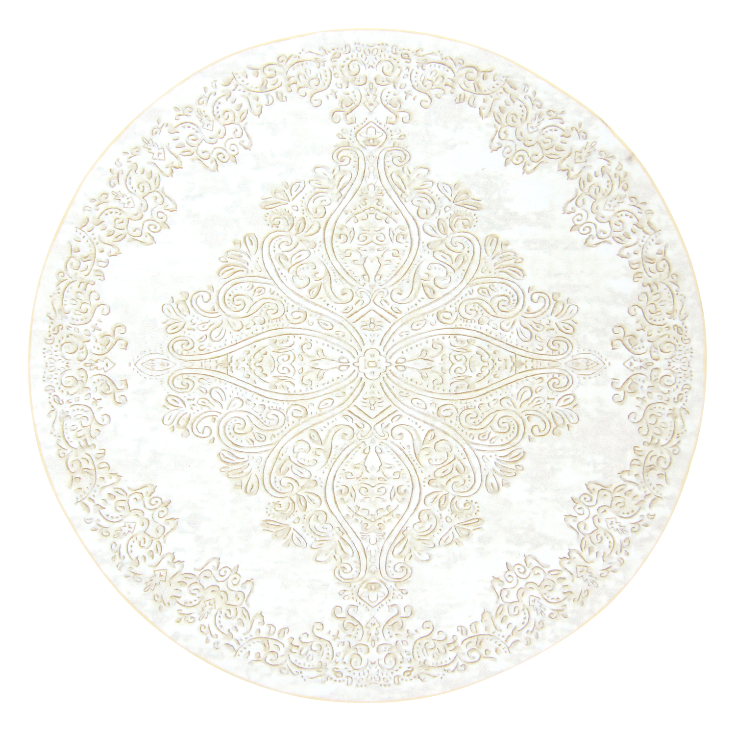 Rund matta - Valenza (vit/beige) (Storlek: Ø 160 cm)