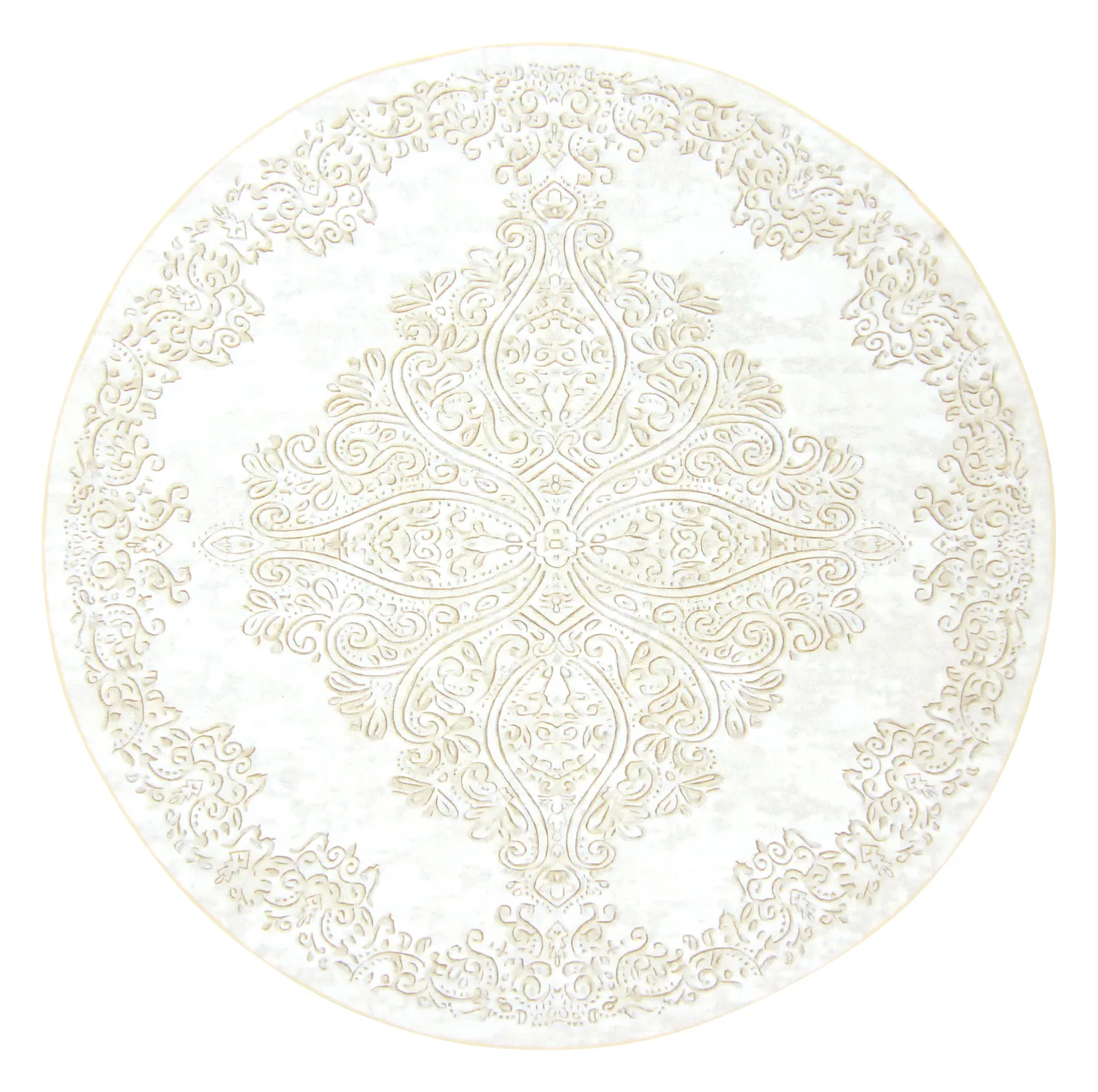 Rund matta - Valenza (vit/beige)