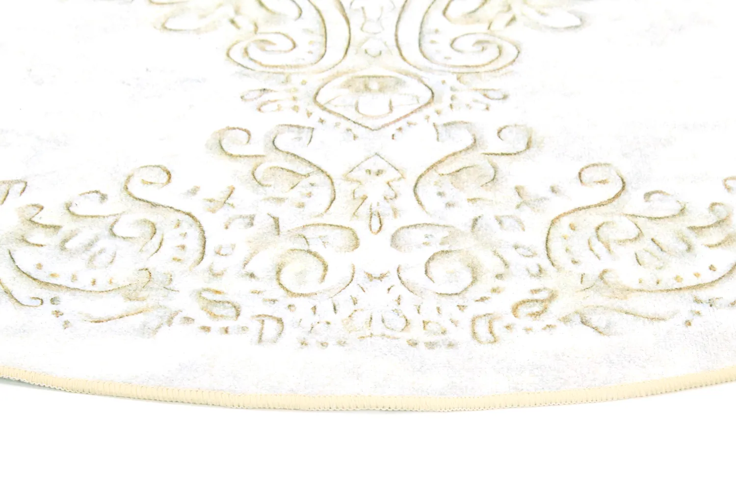 Rund matta - Valenza (vit/beige)