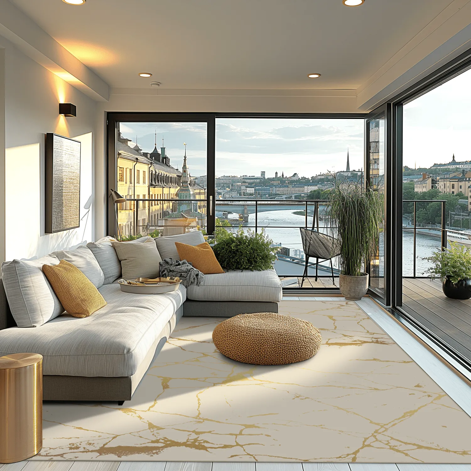 Wiltonmatta - Vieste (beige/guld)