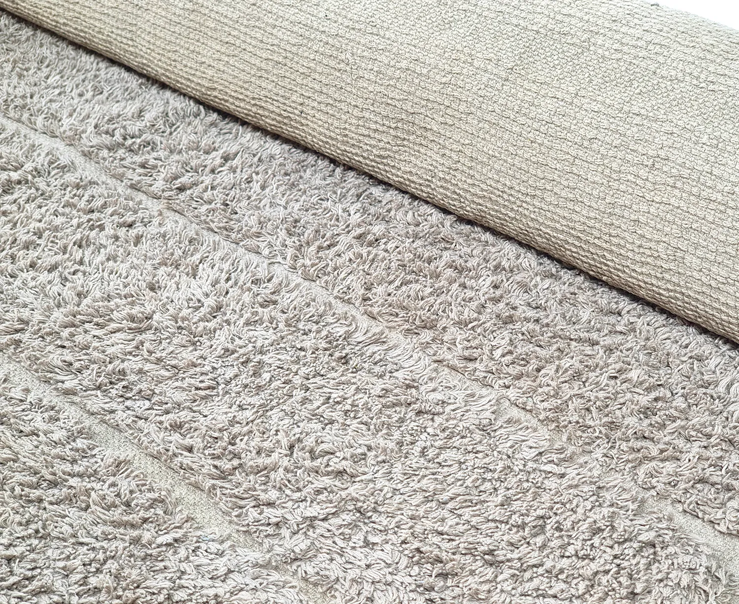 Rund matta - Willow Natural Cotton Shaggy (greige)