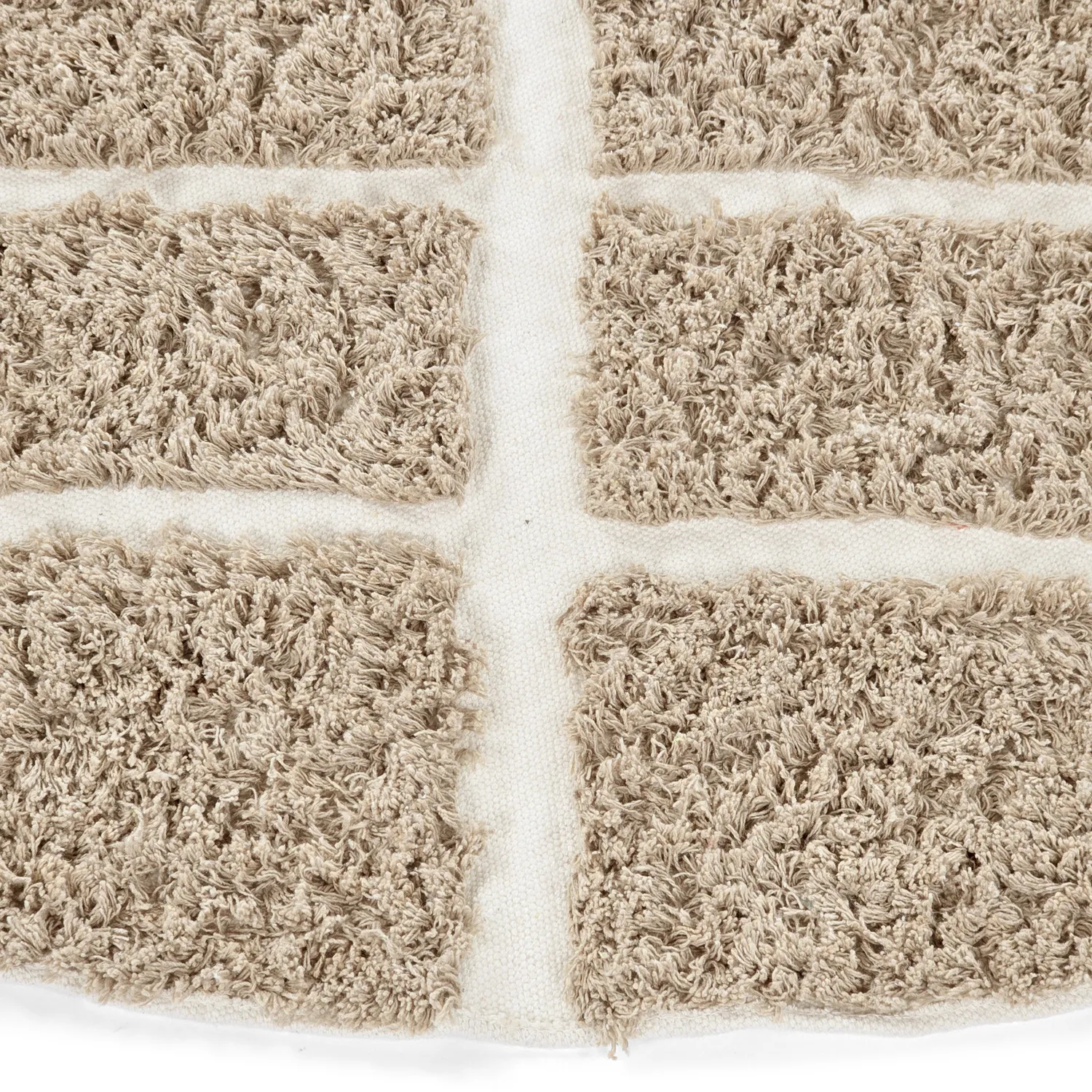 Rund Matta - Zola Natural Cotton Shaggy (beige)