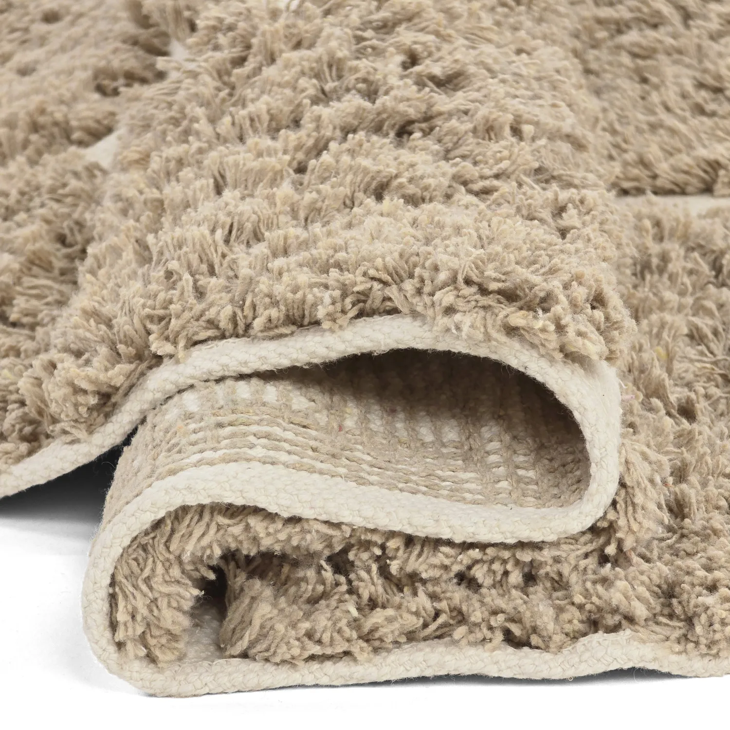 Rund Matta - Zola Natural Cotton Shaggy (beige)