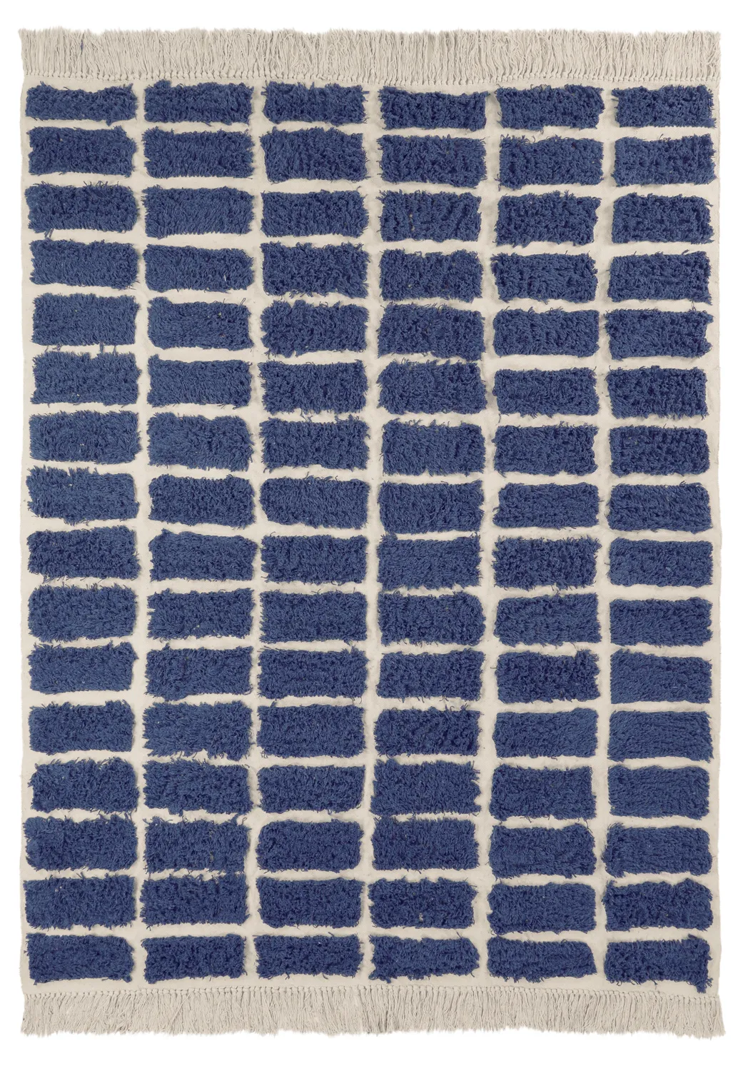 Ryamattor - Zola Natural Cotton Shaggy (blå)