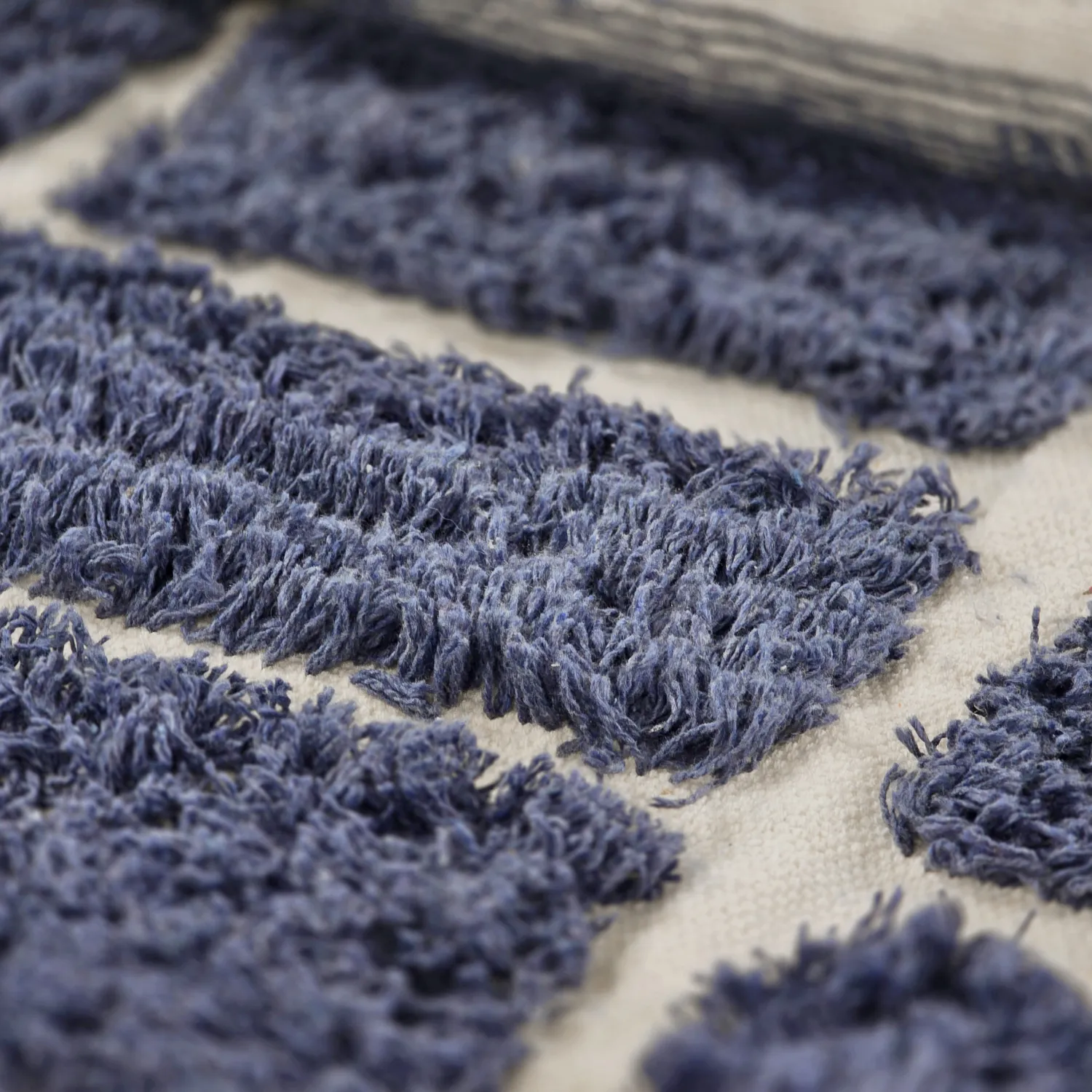 Ryamattor - Zola Natural Cotton Shaggy (blå)