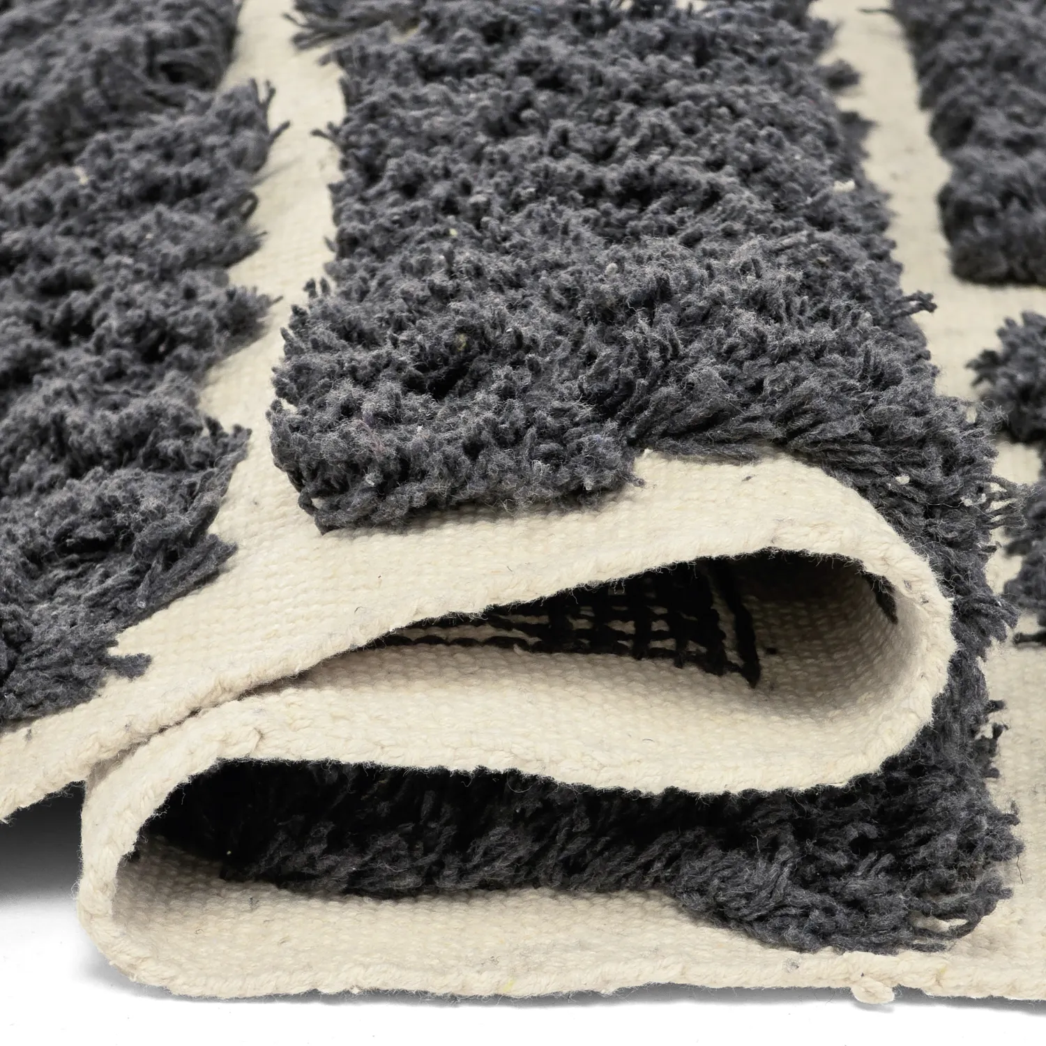 Ryamattor - Zola Natural Cotton Shaggy (mörkgrå)