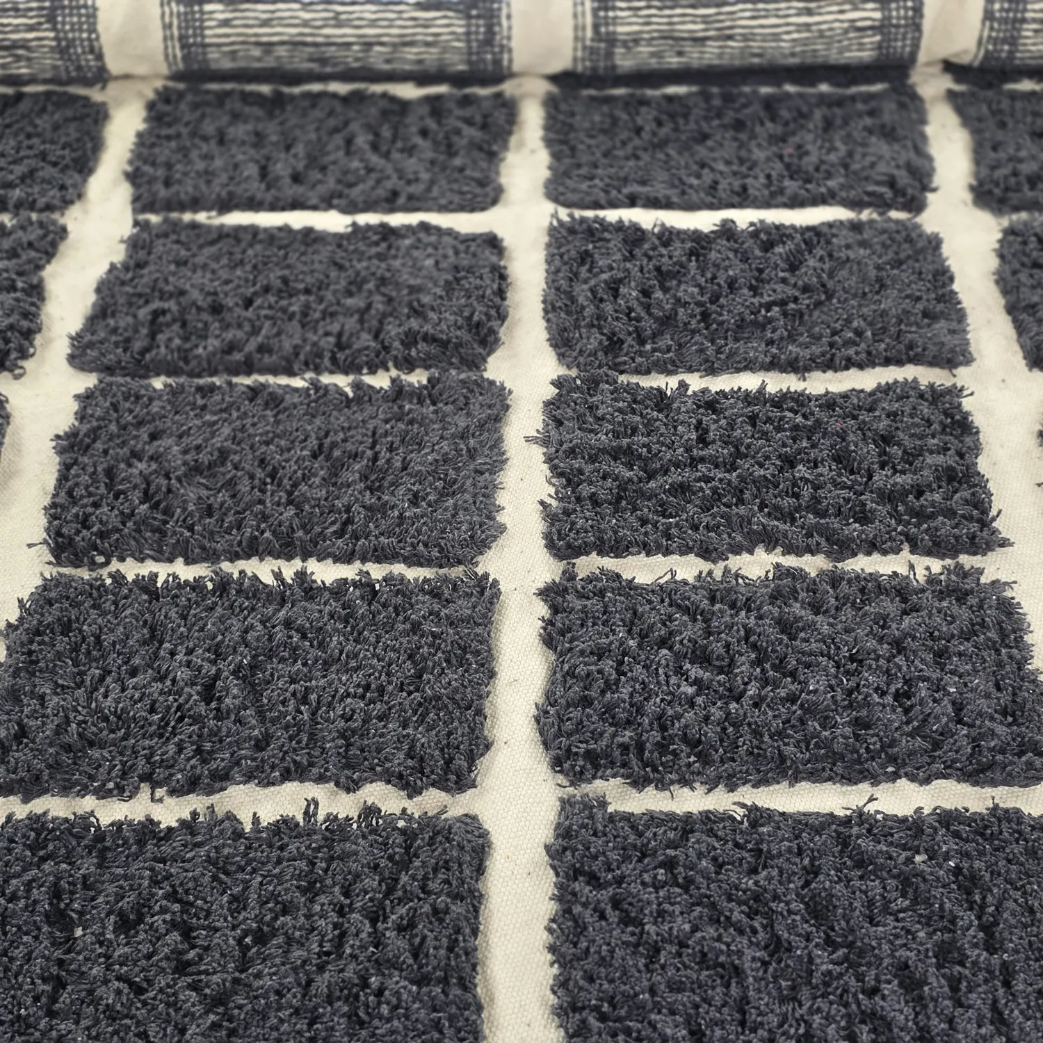 Rund Matta - Zola Natural Cotton Shaggy (mörkgrå)