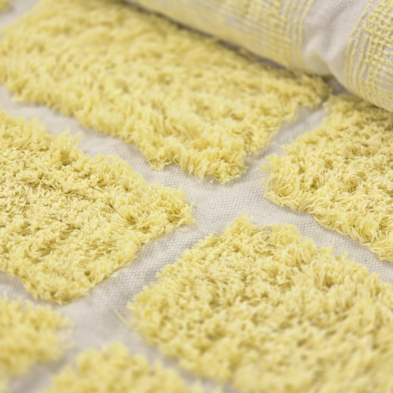 Rund Matta - Zola Natural Cotton Shaggy (gul)