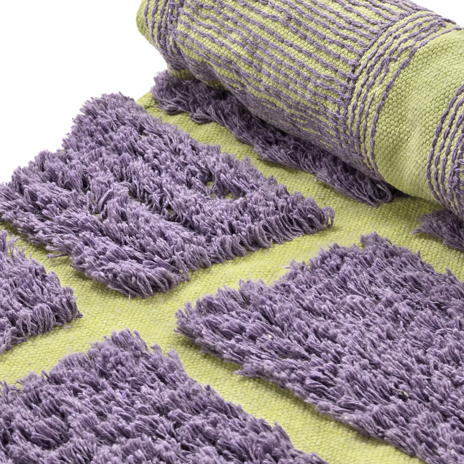 Rund Matta - Zola Natural Cotton Shaggy (lila)