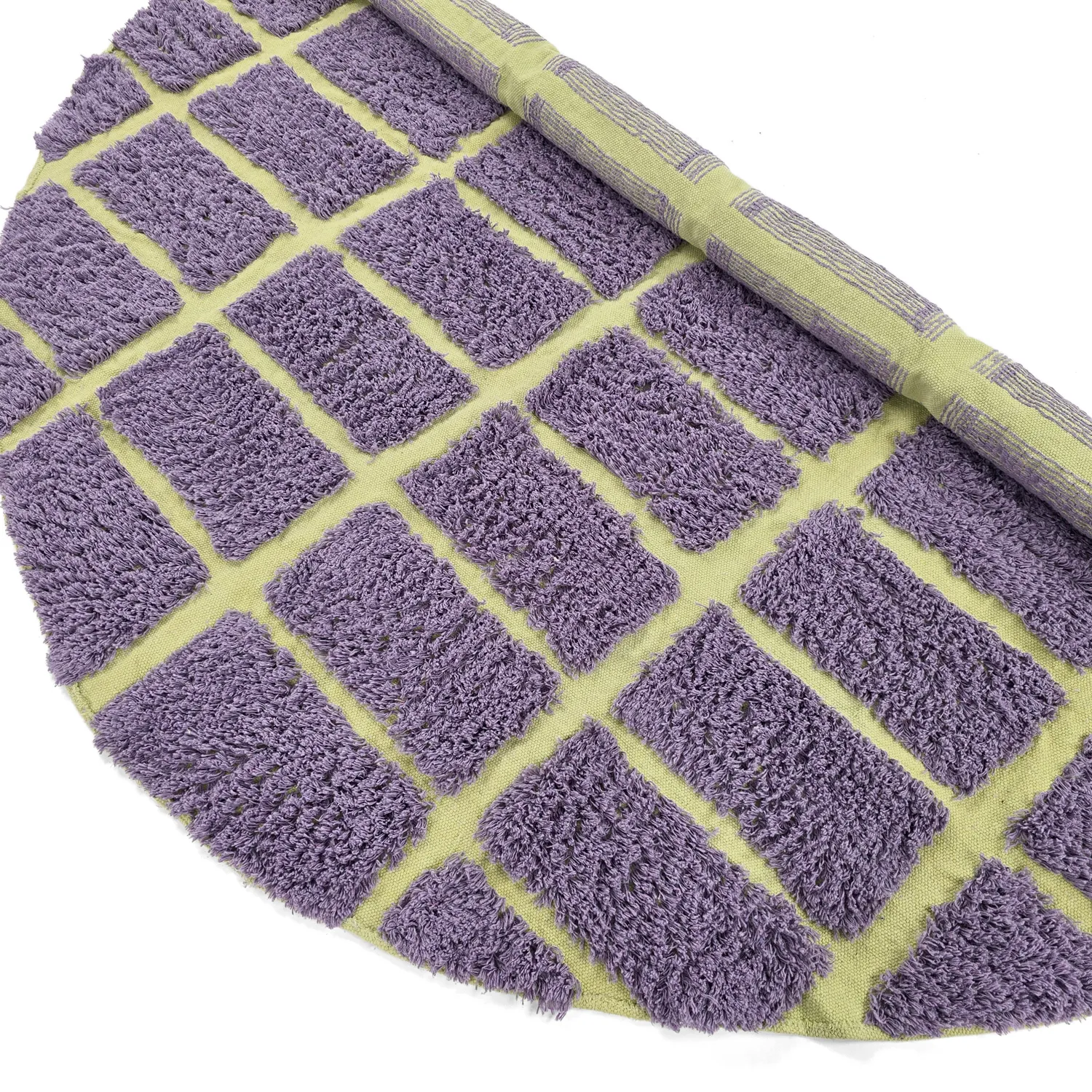 Rund Matta - Zola Natural Cotton Shaggy (lila)