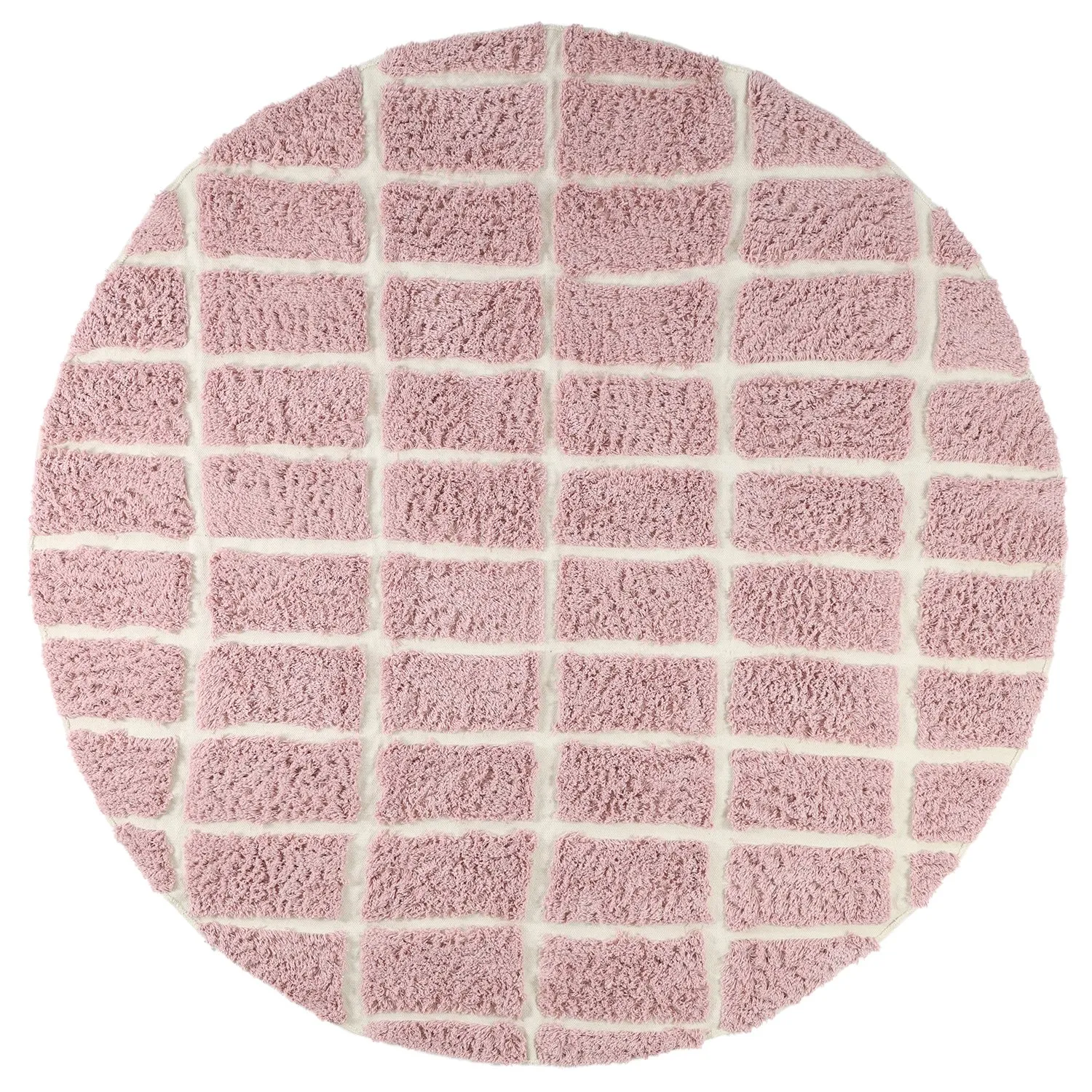 Rund Matta - Zola Natural Cotton Shaggy (rosa)