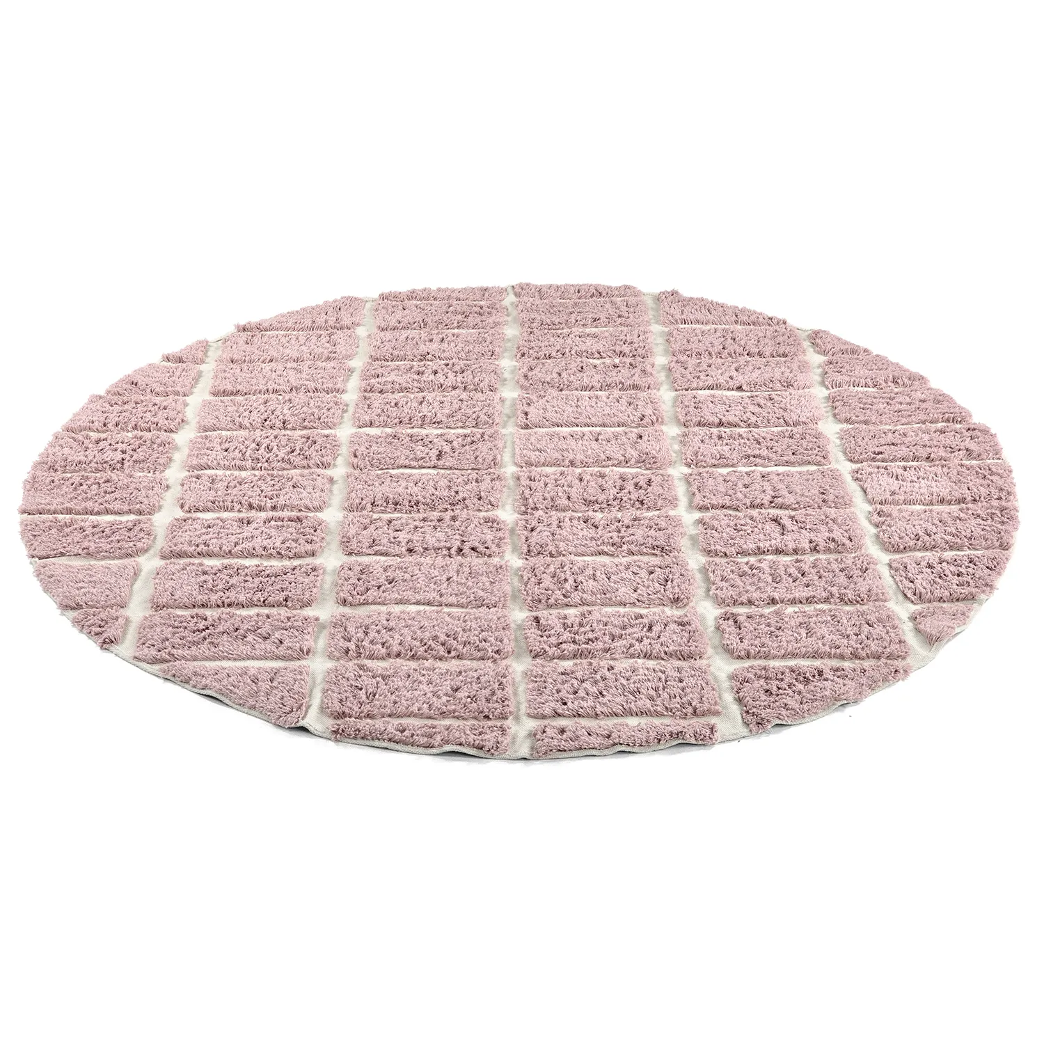 Rund Matta - Zola Natural Cotton Shaggy (rosa)