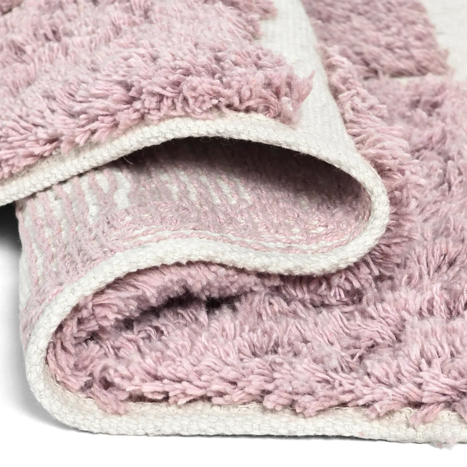 Rund Matta - Zola Natural Cotton Shaggy (rosa)