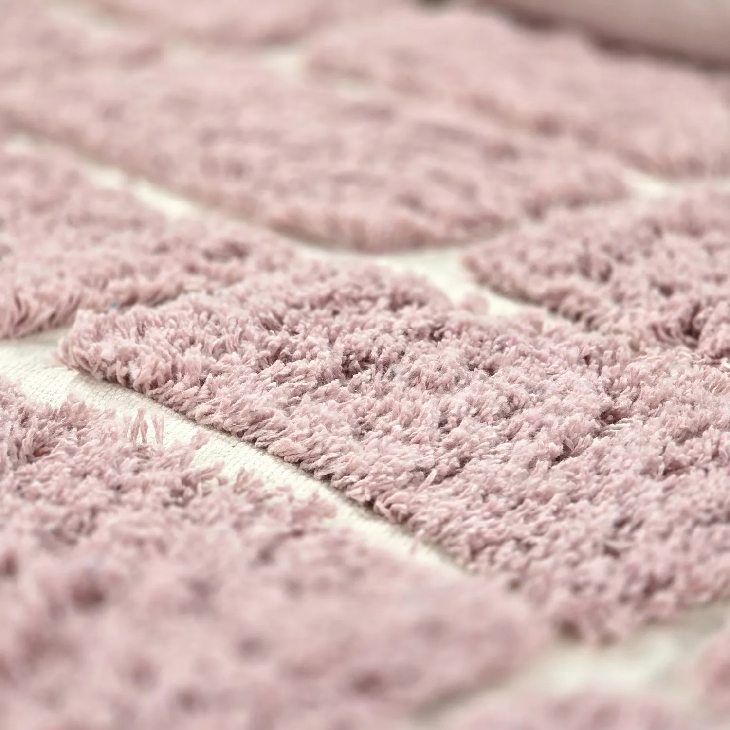Rund Matta - Zola Natural Cotton Shaggy (rosa)