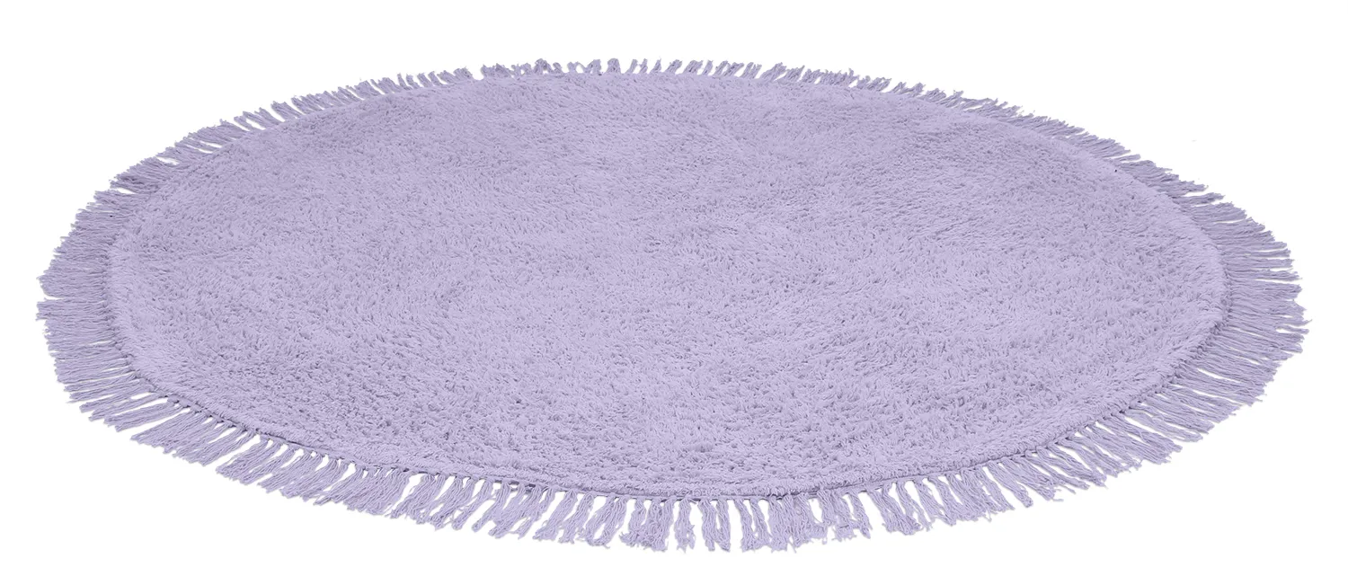 Rund matta - Alba Natural Cotton Shaggy (lila)