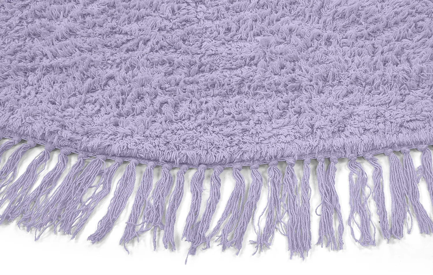 Rund matta - Alba Natural Cotton Shaggy (lila)