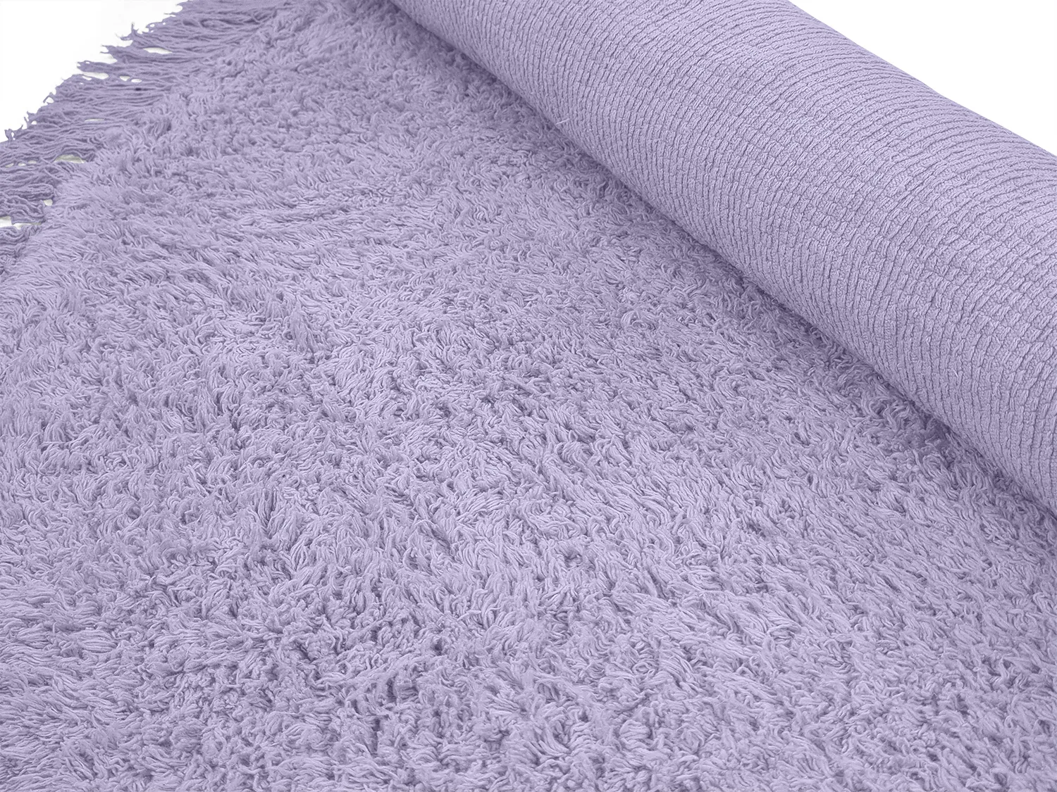 Rund matta - Alba Natural Cotton Shaggy (lila)