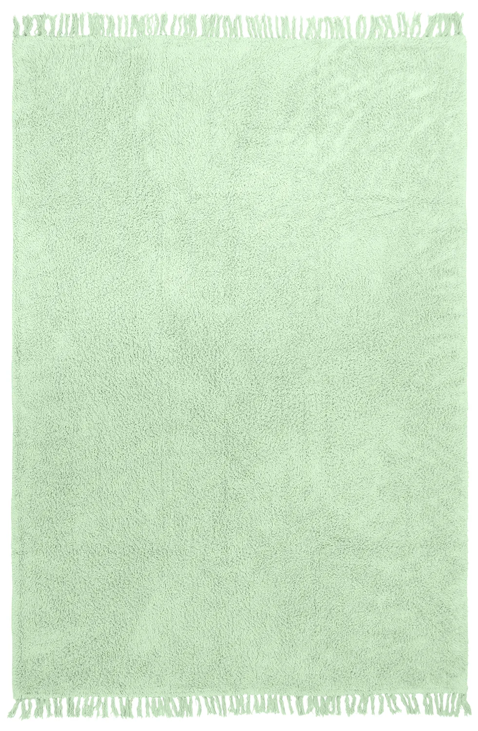 Ryamattor - Alba Natural Cotton Shaggy (ljusgrön)