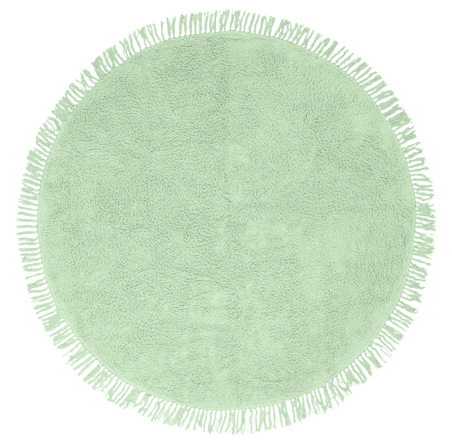 Rund matta - Alba Natural Cotton Shaggy (ljusgrön)